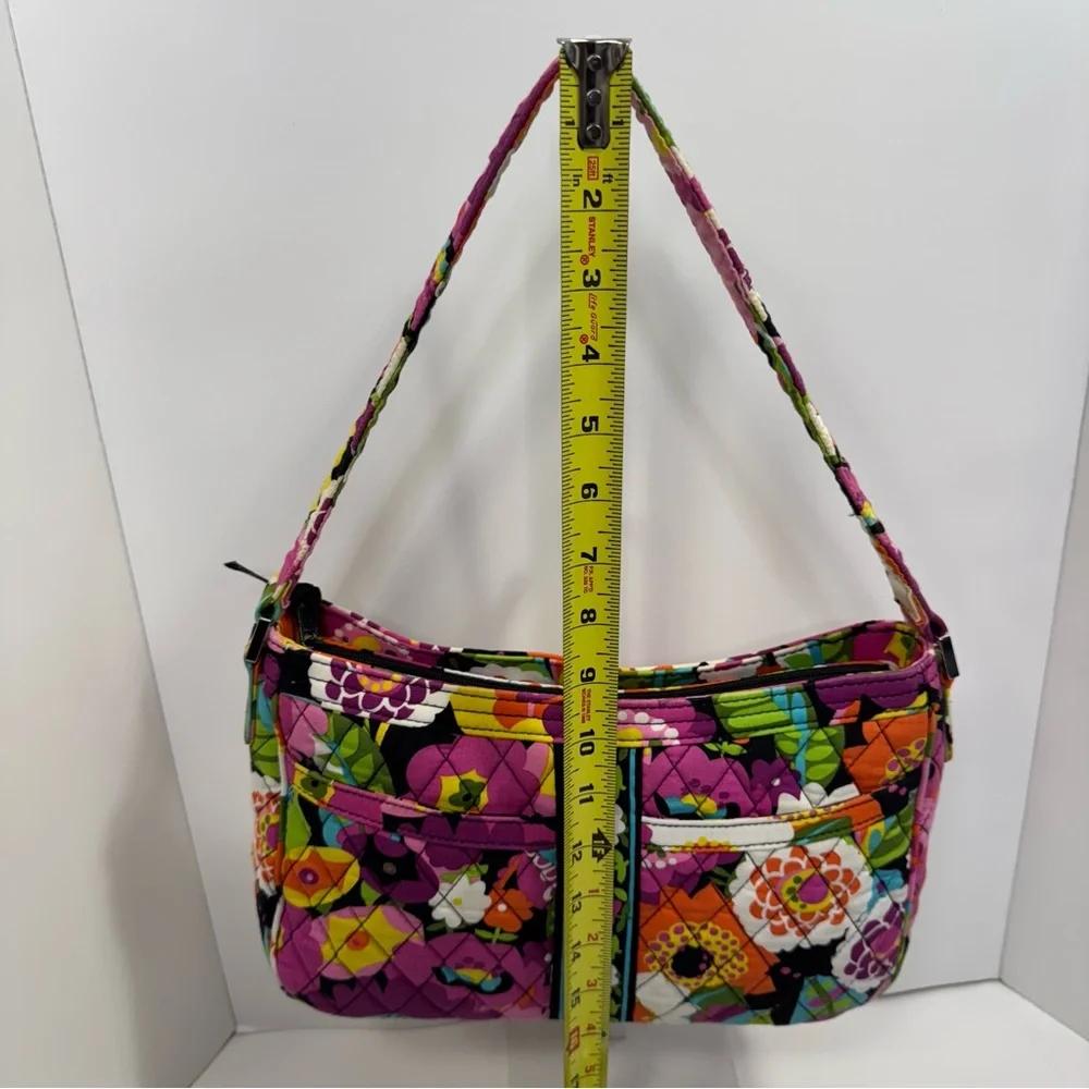 Vera Bradley Womens Colorful Floral Quilted Shoulder Bag Vibrant Pockets Zip